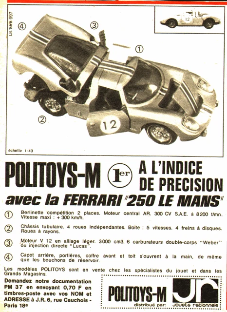POLITOYS M525 FERRARI 250 LE MANS PININFATINA - 1/43