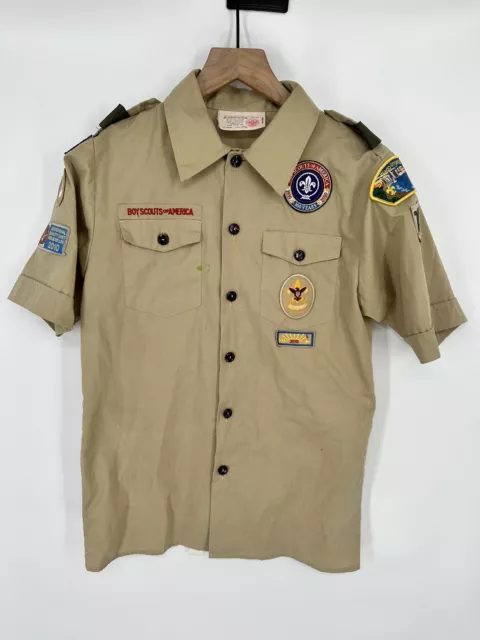 Boy Scouts of America Cub Scout Uniform Youth Shirt Beige Size Large