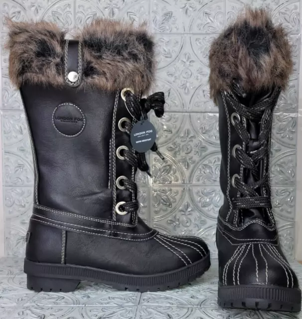 LONDON FOG WOMEN S LFM Sutton Black Leather Size 7 M Duck