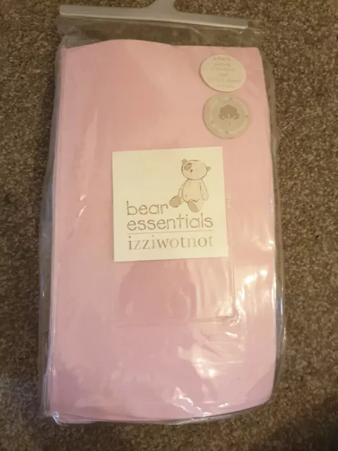 Paquete de 2 sábanas ajustadas para cuna de enclavada Izziwotnot rosa