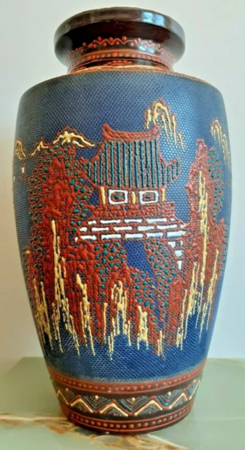 Antique Japanese Satsuma Pottery Vase - Kinkozan - Circa 1920’s Signed