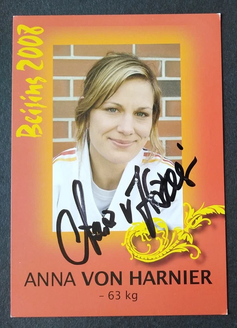2153 ANNA VON Harnier Judo Beijing 2008 Autogrammkarte original