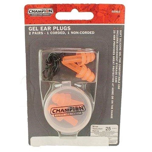 Tapones para oídos de gel Champion Targets con paquete de 2 de almacenamiento