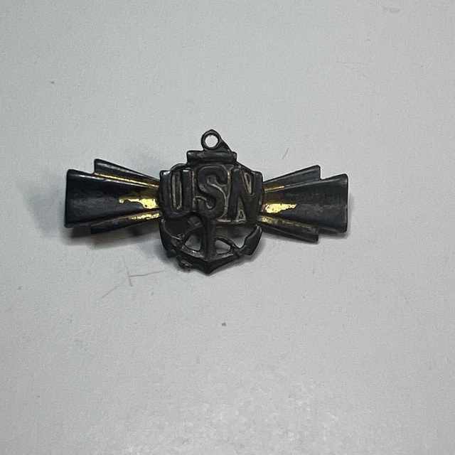 Vintage Ww2 Us Navy Usn Military Pin Sterling Silver World War 2 United States 1495 Picclick