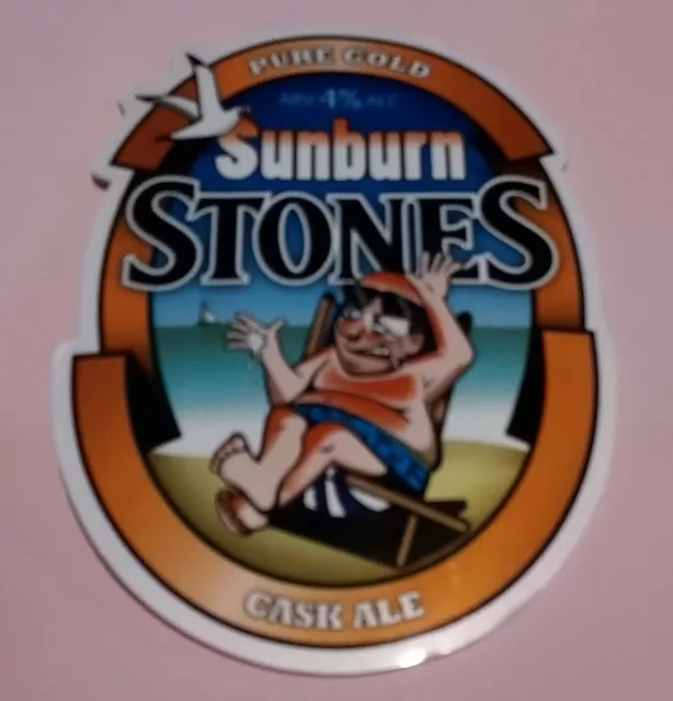 Molson Coors Brewery Sunburn Stones Beer Pump Handle Clip Badge 4.0 % Sheffield