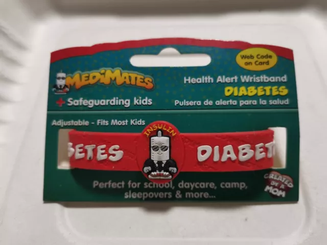 ALLERMATES Allergy Alert Wristband "DIABETES " Medical Bracelet