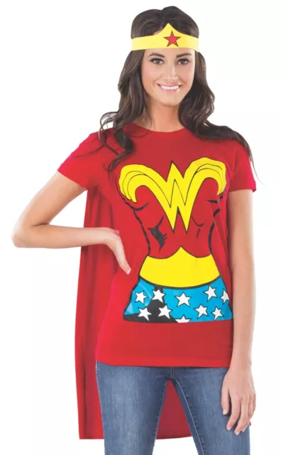 Rubie's Official Ladies Wonder Woman T-Shirt Set, Adult Costume - Small