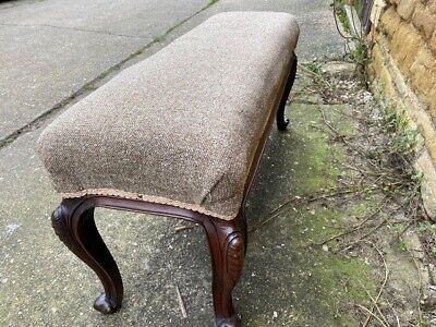 Antique English Upholstered William IV Solid Rosewood Window Seat, c 1810 8
