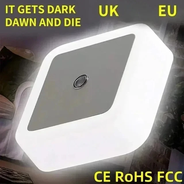 AUTOMATIC LED NIGHT Light UK Plug in Energy Saving Dusk Dawn Sensor ...