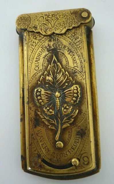 Victorian 1870 W Avery & Son Redditch The Quadruple Golden Casket Needle Holder 2
