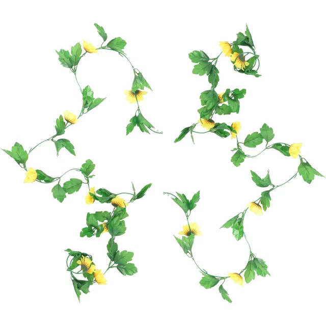2pcs Artificial Sunflower Garland Artificial Sunflower Vine Faux Flower Hanging