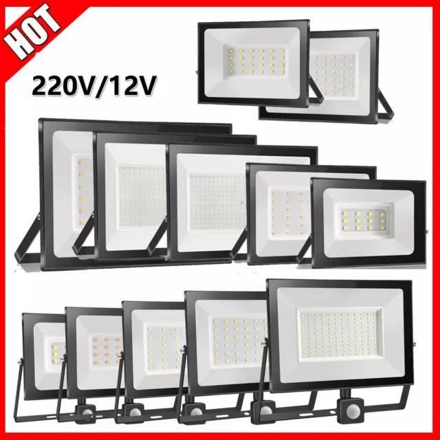 LED Fluter mit Bewegungsmelder 10W-300W Außen Strahler Scheinwerfer Baustrahler