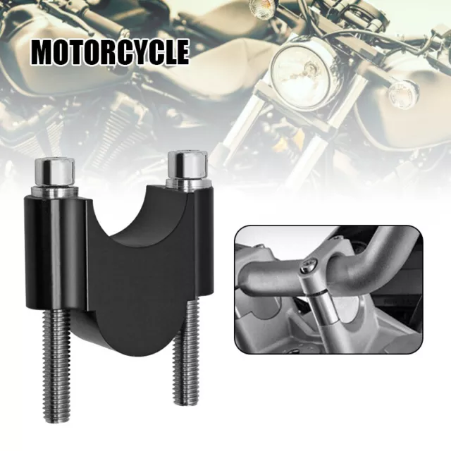 7/8" 22mm Motorrad Lenker Lenkererhöhung Mount Klemmen Riser 30mm Schwarz