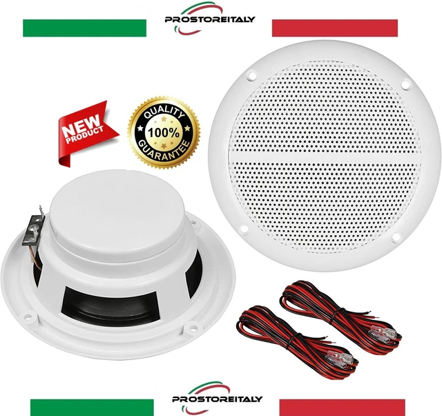 Coppia Altoparlanti Marine 150W - Impermeabili, Per Barche E Gommoni, Colore Nero - Foto 6