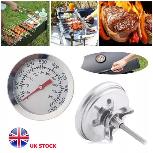 Stainless Steel Bimetal Oven Thermometer Pizza BBQ Smoker Cooking Tool 50-500℃