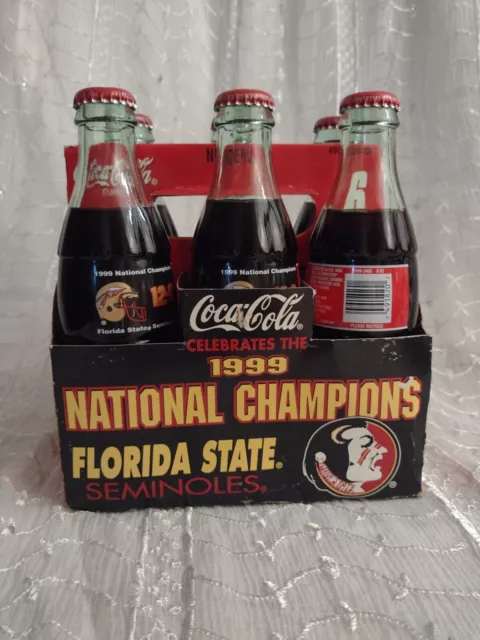 FSU National Champions Vintage 1999 6 Pack Coca Cola Classic 8oz Bottles