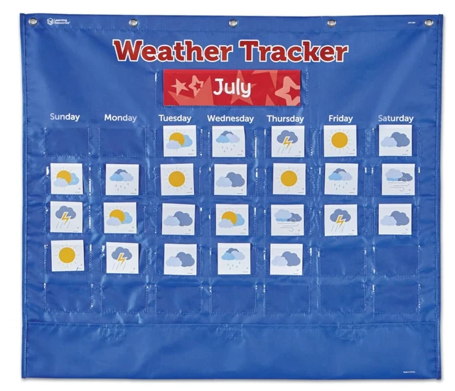 LEARNING RESOURCES WEATHER Tracker Wall Chart Ages 5+ Learn About ...