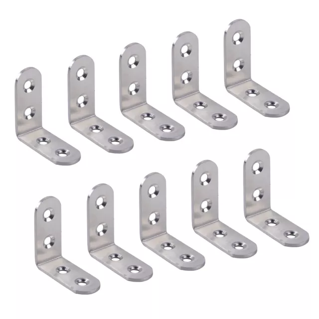 10pcs Stainless Steel L Shape 90 Degree Right Angle Bracket Corner Brace Joint