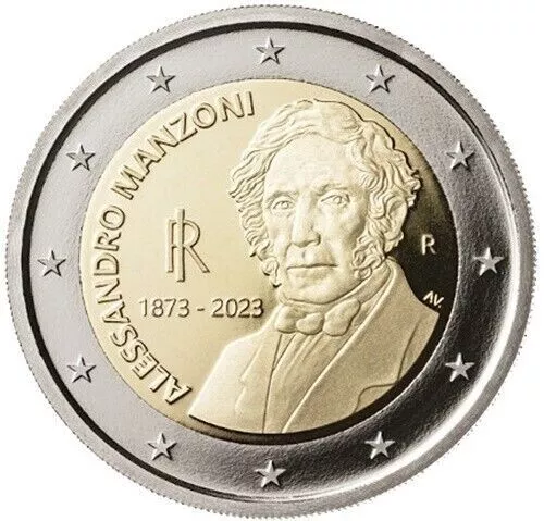 2 Euros Italia 2023. Moneda Conmemorativa - Manzoni. S/C