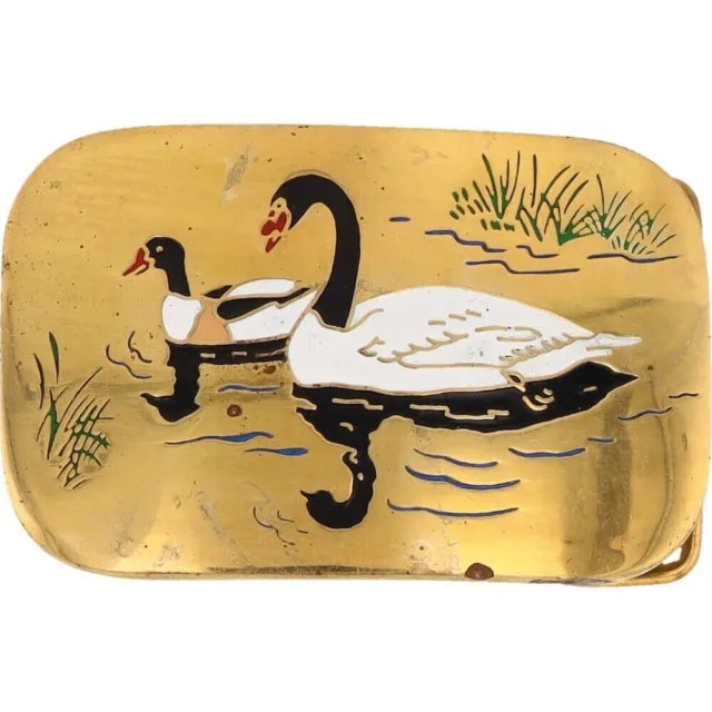 New Brass Duck Hunt Goose Mallard Bird Hunting Hunter 70 Nos Vintage Belt Buckle