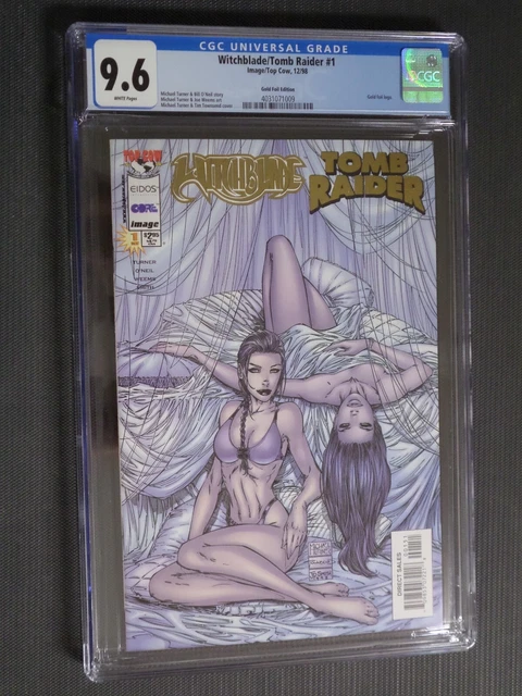 Witchblade / Tomb Raider #1 CGC 9.6 Bikini Bedroom Gold Foil Variant Top Cow