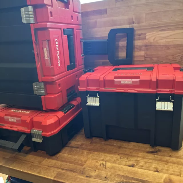 BLACK PLASTIC WHEELED Lockable Tool Box CRAFTSMAN VERSASTACK