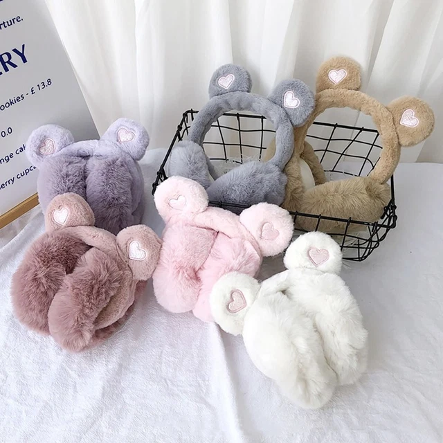 Invierno Suave Peluche Calentadores de Orejas Gruesas Protección para los Oídos Cálidos Orejillos