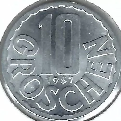1957 Austria 10 Groschen Imperial Eagle Austrian Shield Coin!