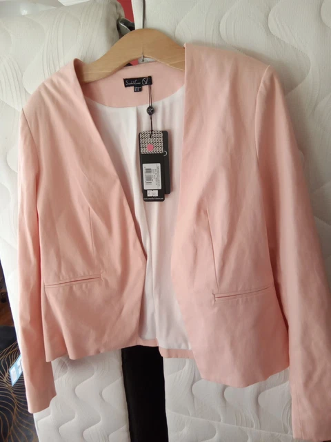 Salmon pink jacket ladies clearance