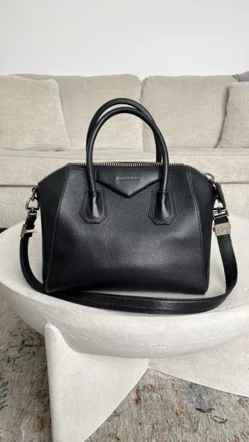 Givenchy Antigona Stamped Shoulder Bag Small Black Leather