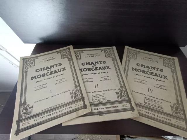 Chants et morceaux pour violon et piano n° 1,2 et 4 édition 1923