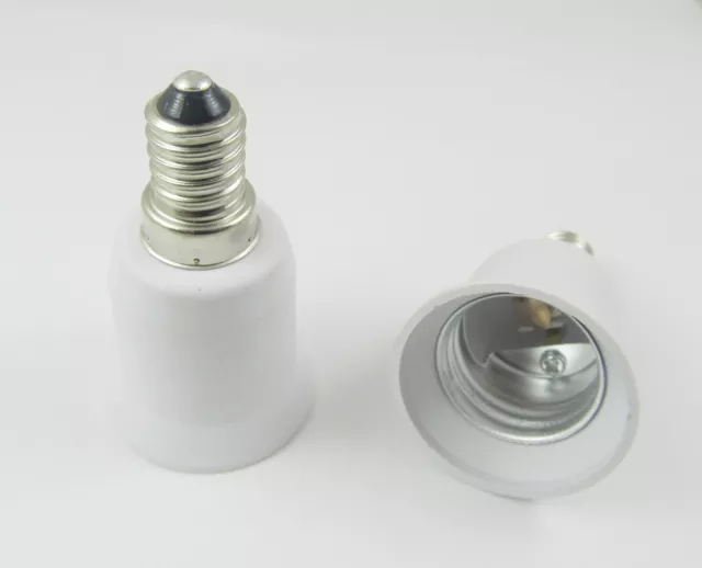 10pcs E14 to E27 Base LED Halogen CFL Light Bulb Lamp Adapter Converter Holder 2