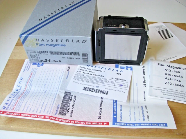 Revista de película Hasselblad A24 30224 6X6 tipo IV 220 *Como nueva-* **EE. UU.**
