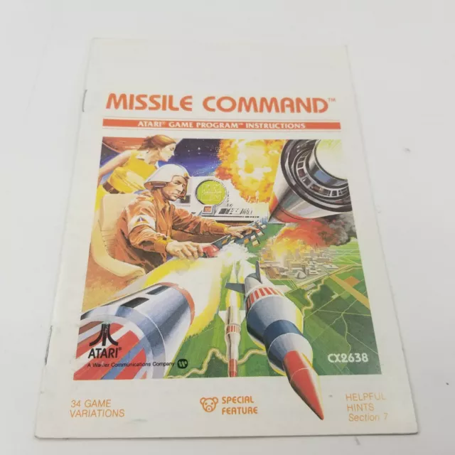 Missile Command Manual Atari 2600 Instruction Manual Booklet