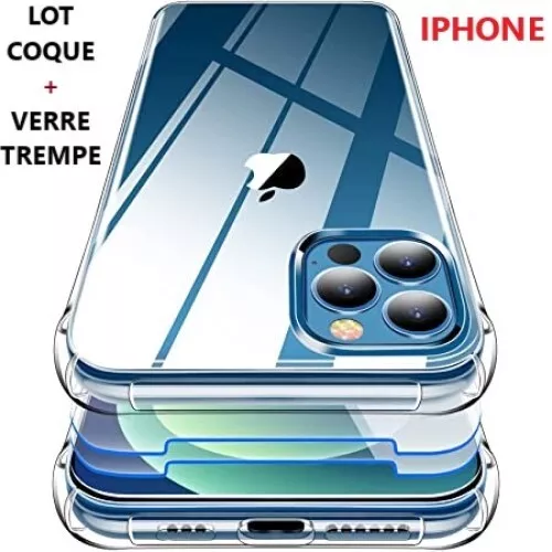 COQUE pour iPhone 14 13 PRO MAX/11/12/8/7/6/S/X/XR + VERRE TREMPE  PROTECTION