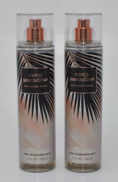 2 Bath & Body Works Coco Paradise Fragancia Fina Niebla Cuerpo Spray 8 Oz Grande