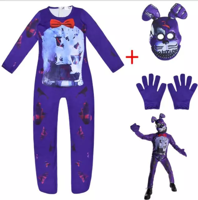 Kids Five nights at freddy's Cosplay Costume Fancy Halloween Party Jumpsuit Set 3