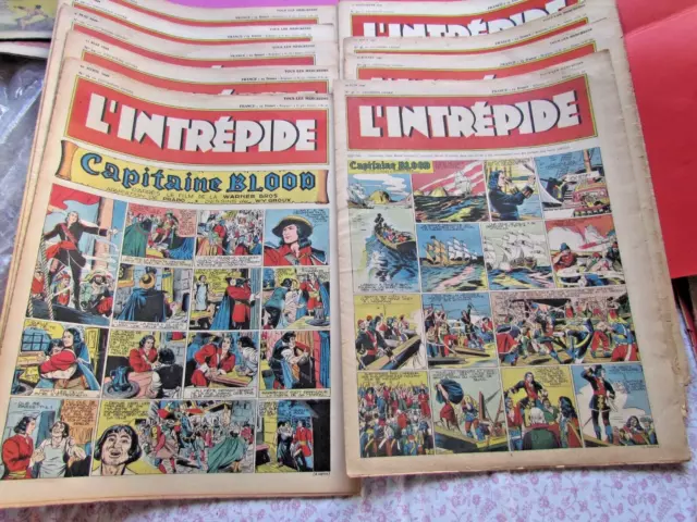 Lot de 9 N° L'INTREPIDE  1949 -  Capitaine Blood , Le petit Shérif ,Zorro ,