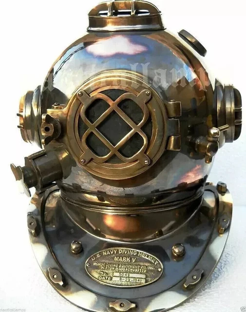 Ancienne réplique 8'' mini casque de plongée décoratif marine plongeur Ancienne réplique 8'' mini casque de plongée décoratif marine plongeur