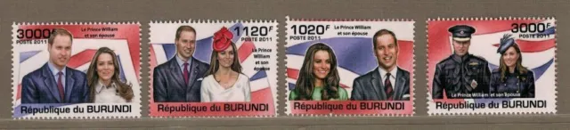 N145 BURUNDI WILLIAM E KATE FAMIGLIA REALE INGLESE  francobolli nuovi