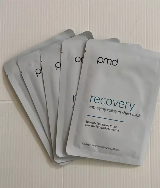 PMD Recovery Anti-Aging Collagen Facial Sheet Mask Set of 5 Masks W20
