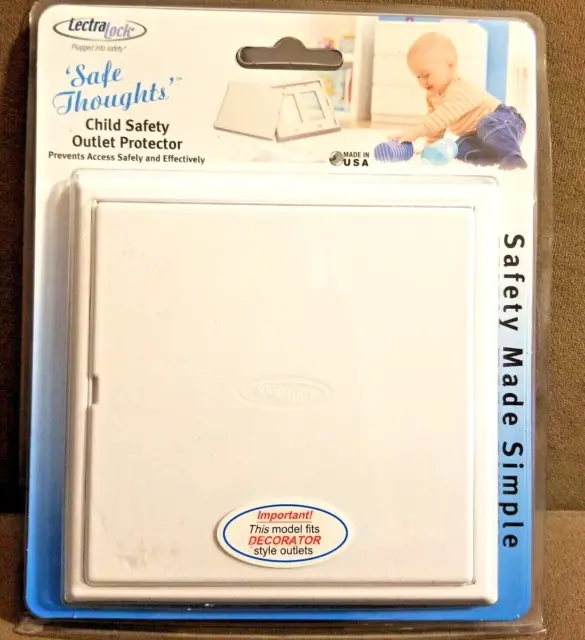 LectraLock Child Safety Outlet Protector White Double Decorator Flat Cover New