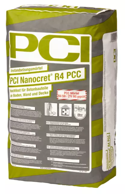 25kg PCI Nanocret R4 PCC Reparaturmörtel Feinspachtel Instandsetzungsmörtel Neu!