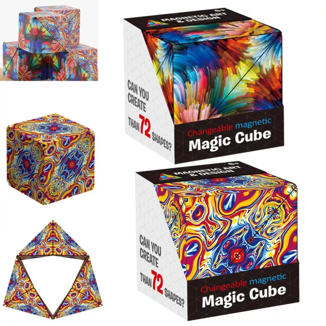 Variety Changeable Magnetic 3D Magic Cube Hand Flip Puzzle Anti Stress Toys Gift