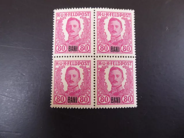 Österreich Feldpost in Rumänien, 80 B im Viererblock, **/MNH, Mi.Nr.XII, ME 960