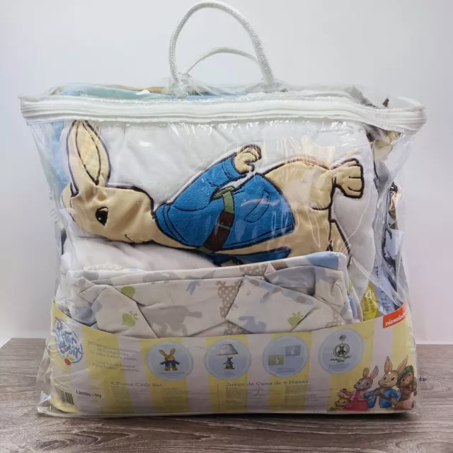 Lambs & Ivy Peter Rabbit 4 Pc Crib Set Blanket Dust Ruffle Diaper Bag Sheet