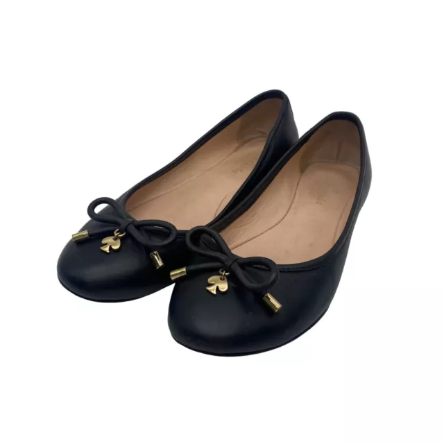 Kate Spade New York Willow Bow Black Round toe Ballet Flats Women's 5.5 M FLAW