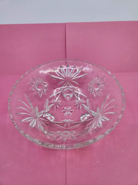 Anchor Hocking Glass Candy Nut Bowl Dish Star of David Three Footed 6.75"