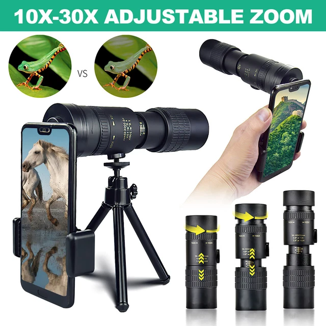 4K 10-300X40mm Super Telephoto Lens Zoom Night Monocular Telescope Waterproof