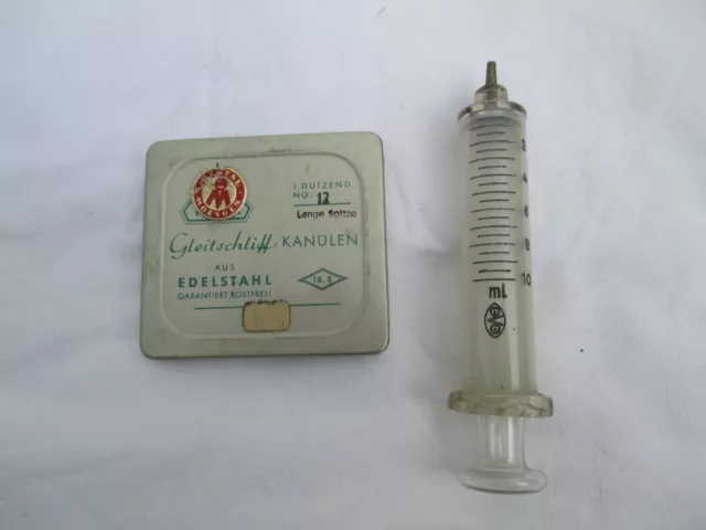 Dental Moesgen Gleitschliff Kanülen, teils befüllt, Glas Spritze von gVg, 60er